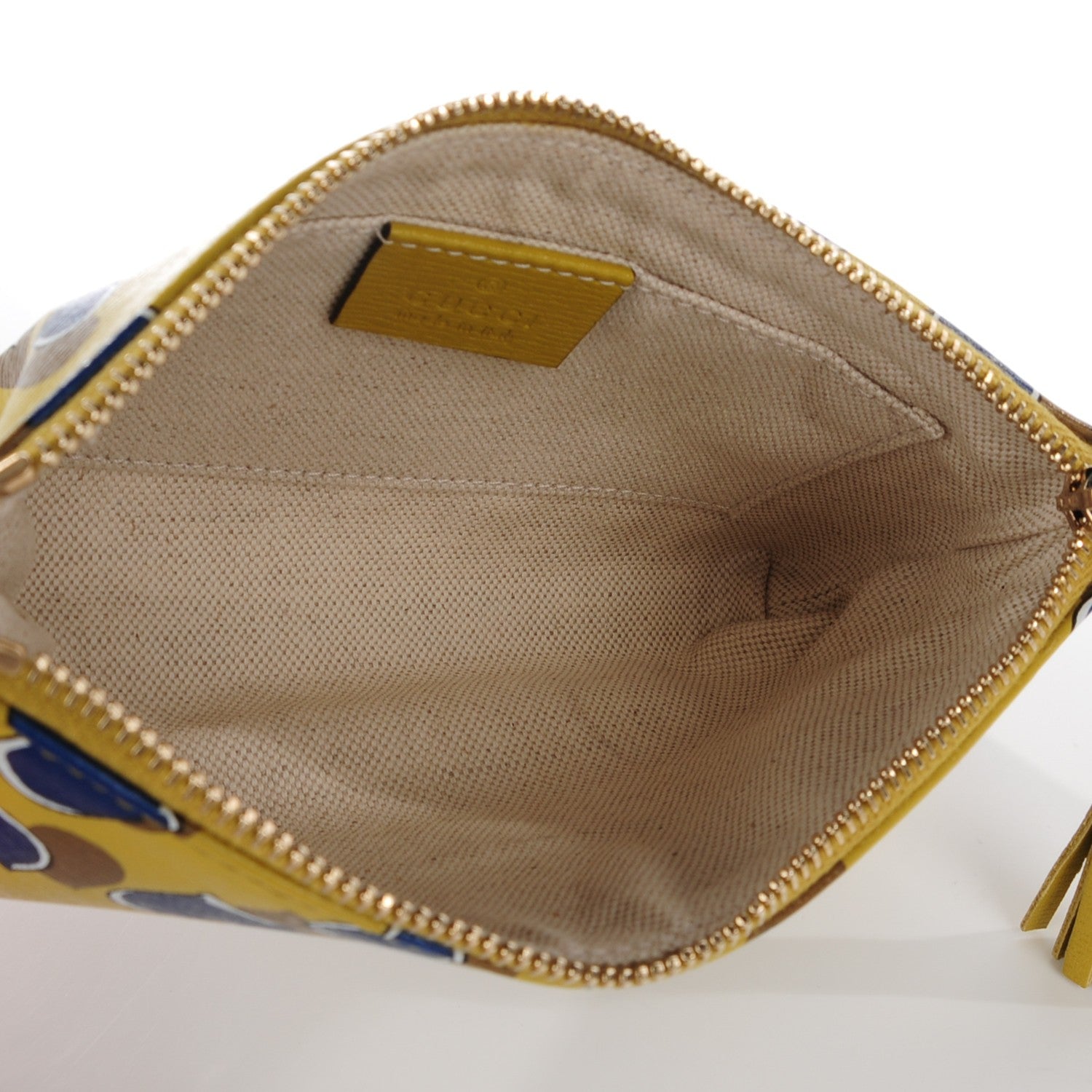 Gucci Calfskin Heartbeat Print Small Pouch Yellow 5 of 7