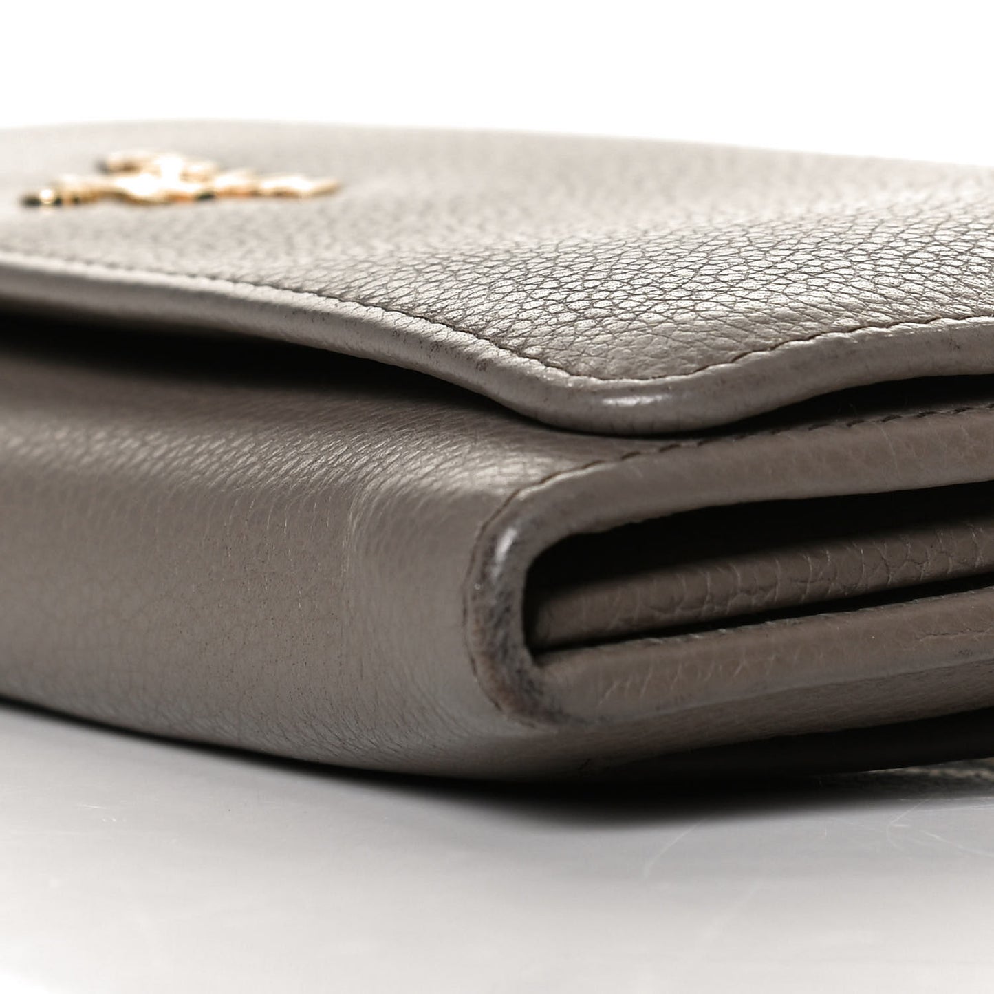 Vitello Daino Metal Continental Flap Wallet Argilla
