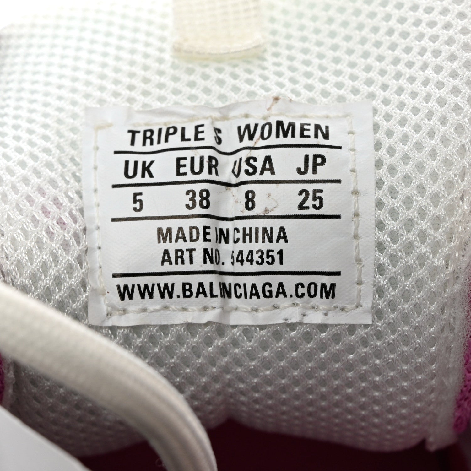 Balenciaga Fabric Mesh Clear Sole Womens Triple S Sneakers 38 White Pink 6 of 8