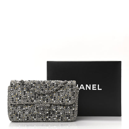 Chanel Crystal Tweed Quilted Medium Single Flap Black 11 of 11