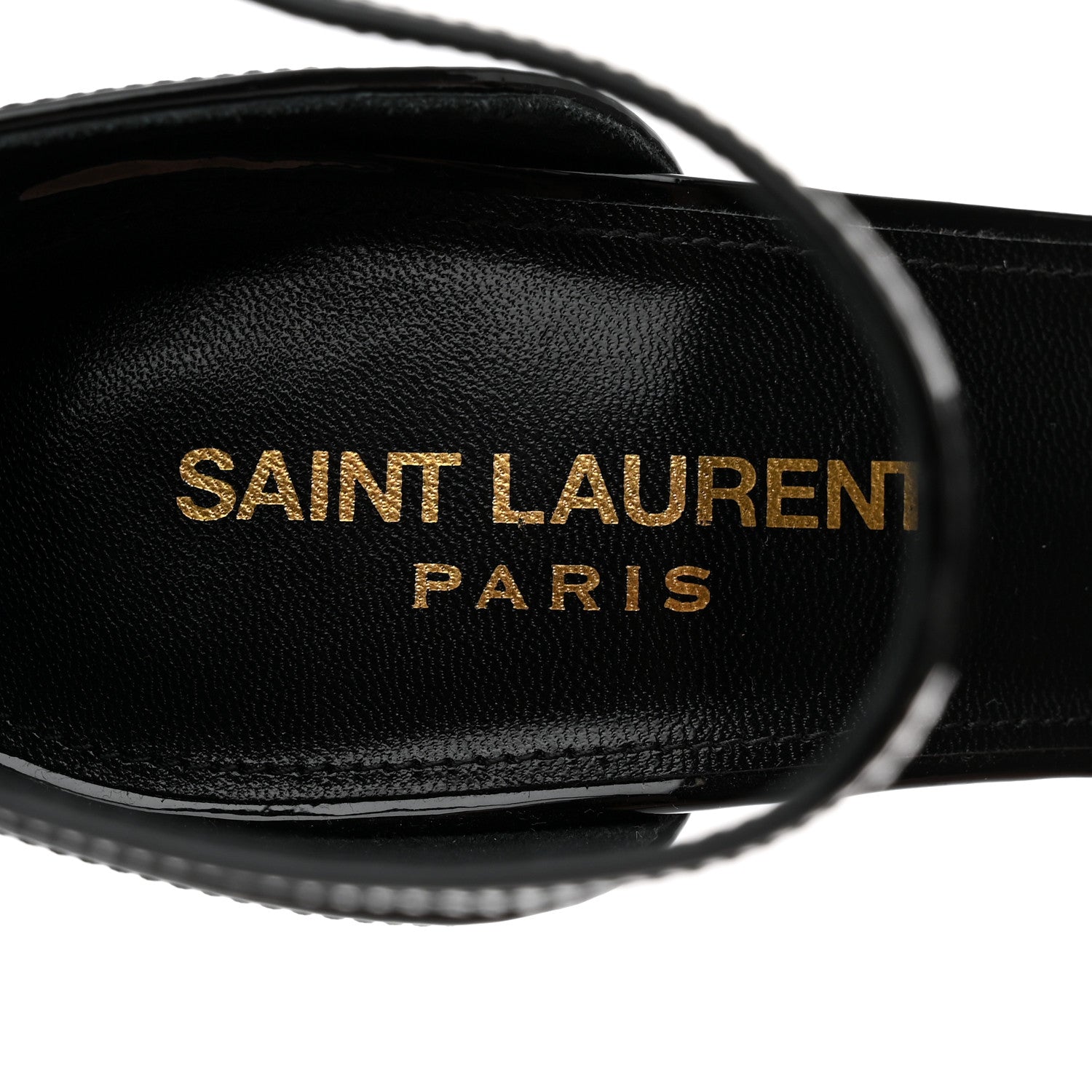 Saint Laurent Patent Calfskin Opyum 110 Sandals 36.5 Black 6 of 8