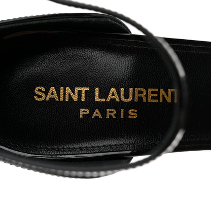 Saint Laurent Patent Calfskin Opyum 110 Sandals 36.5 Black 6 of 8