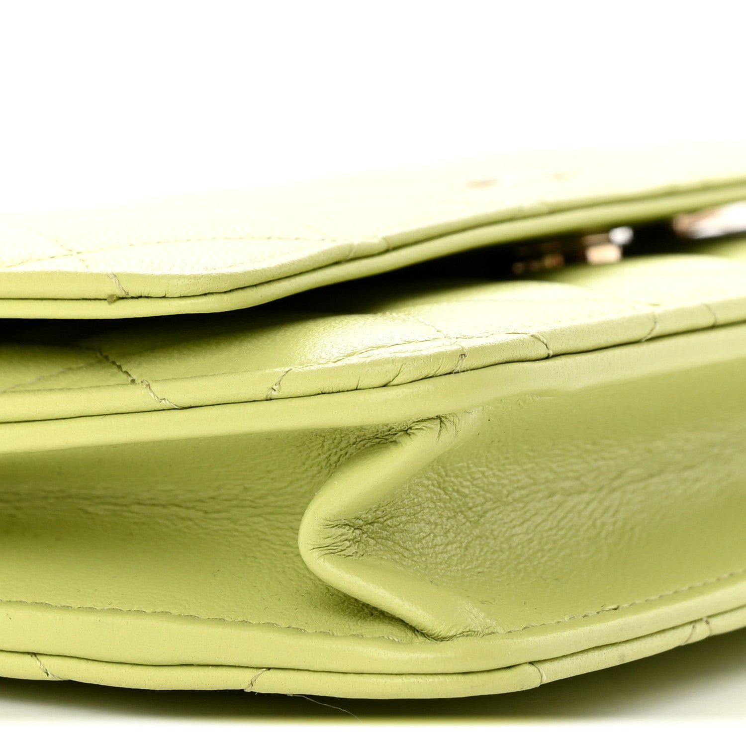 Chanel Lambskin Quilted Wallet On Chain WOC Light Green 9 of 12