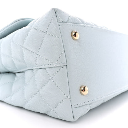 Chanel Caviar Quilted Small Coco Handle Flap Light Blue 10 of 12