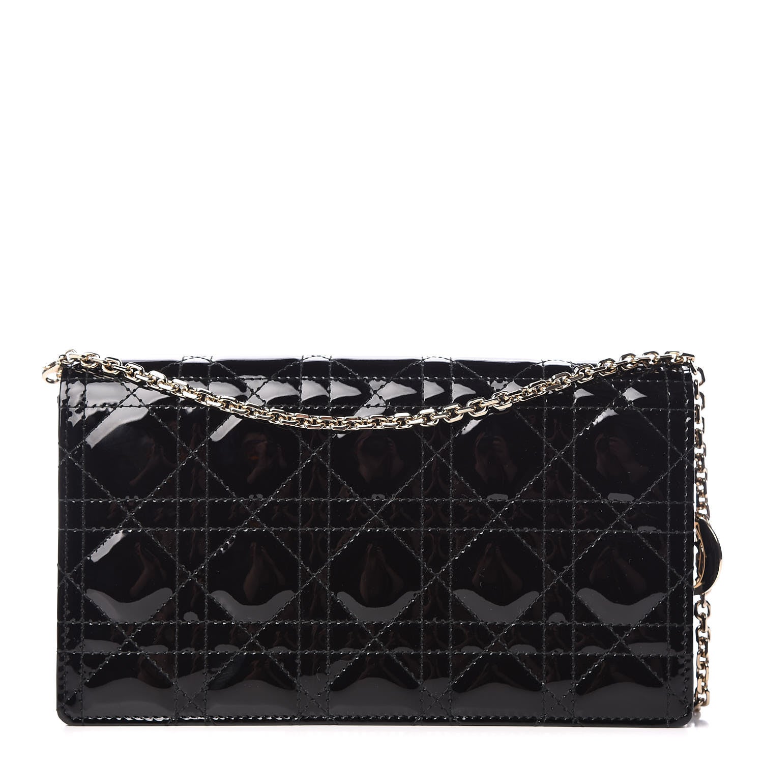 Christian Dior Patent Cannage Lady Dior Convertible Clutch Black 1 of 13