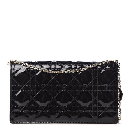 Christian Dior Patent Cannage Lady Dior Convertible Clutch Black 1 of 13