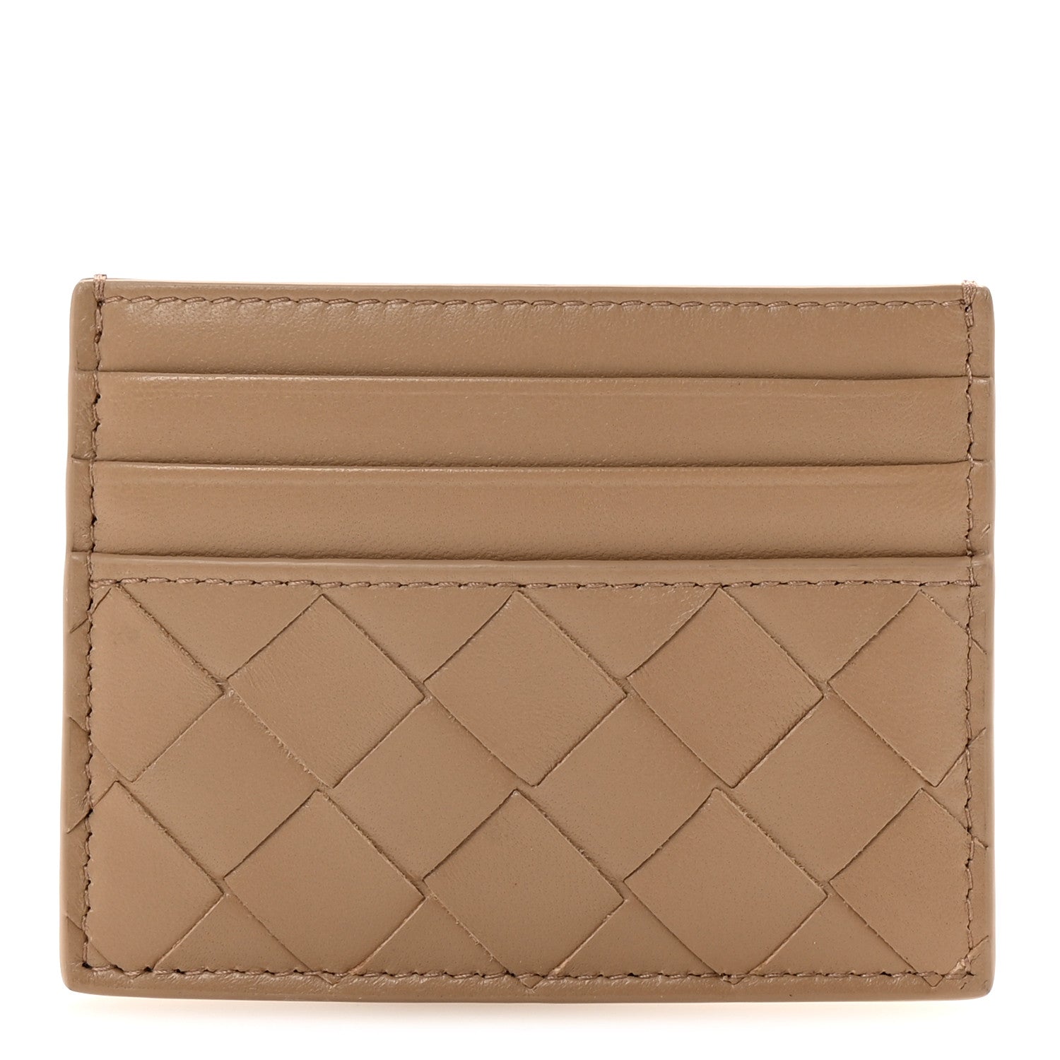 Bottega Veneta Nappa Intrecciato Card Case Camel 2 of 16
