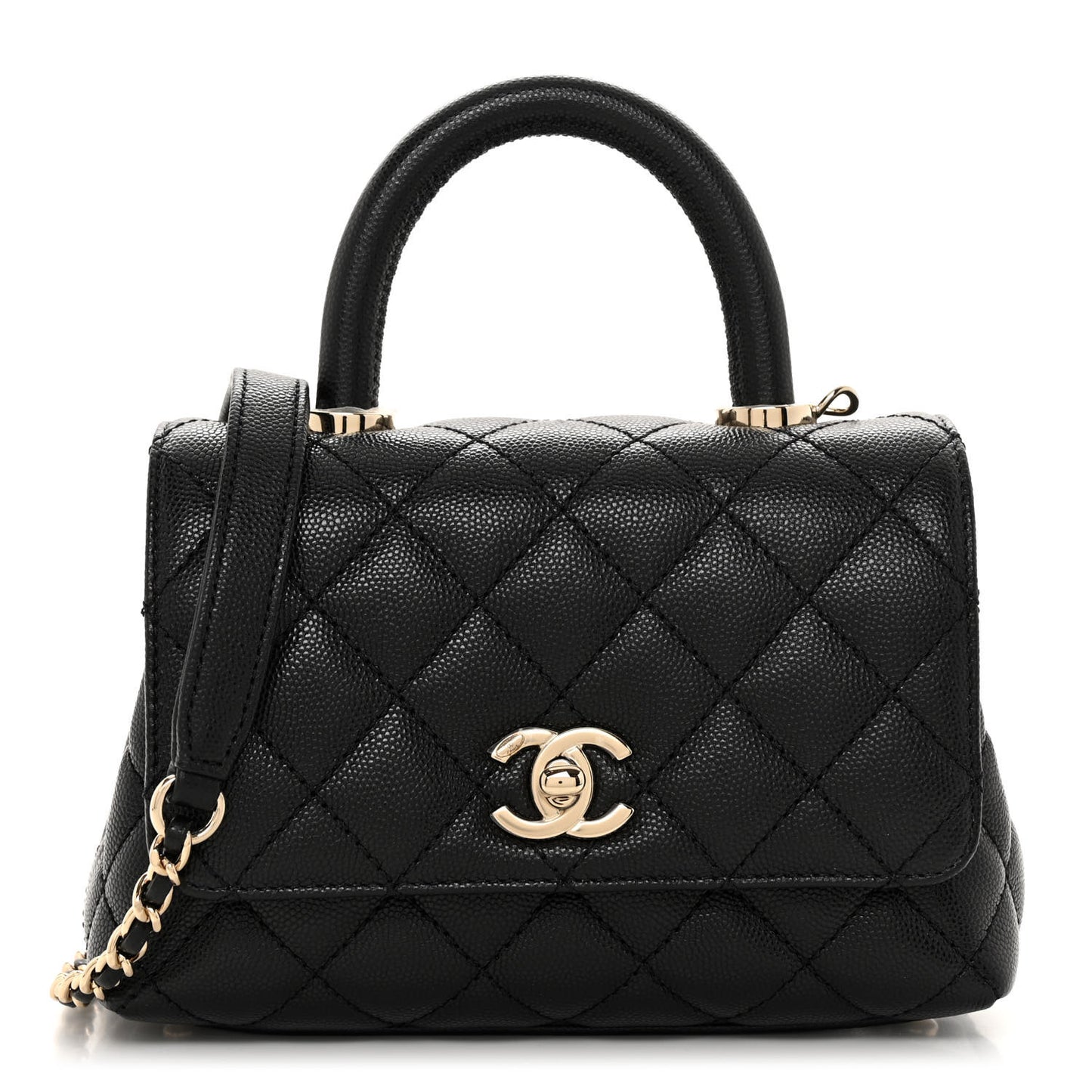 Caviar Quilted Extra Mini Coco Handle Flap Black