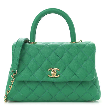 Chanel Caviar Quilted Mini Coco Handle Flap Green 1 of 11