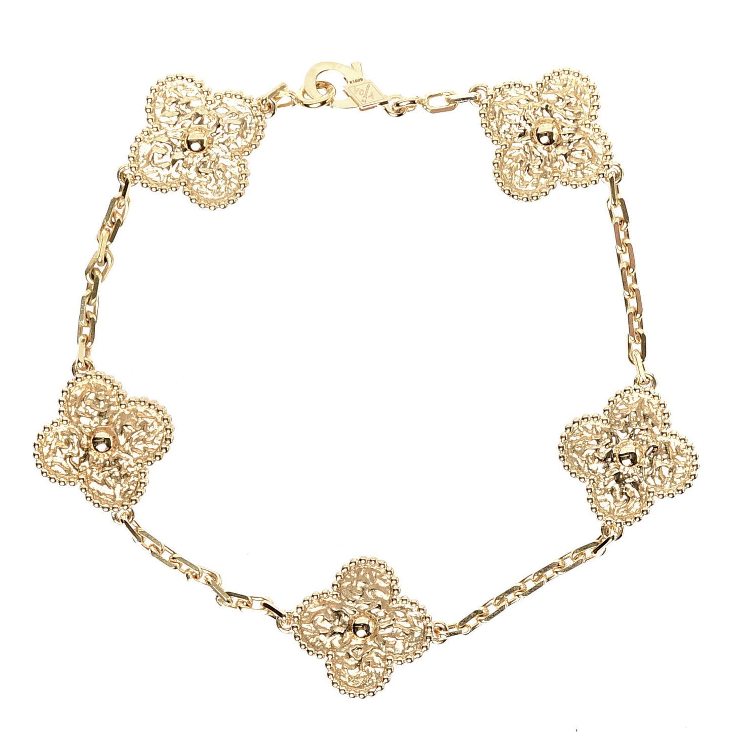 18K Yellow Gold 5 Motifs Vintage Alhambra Bracelet