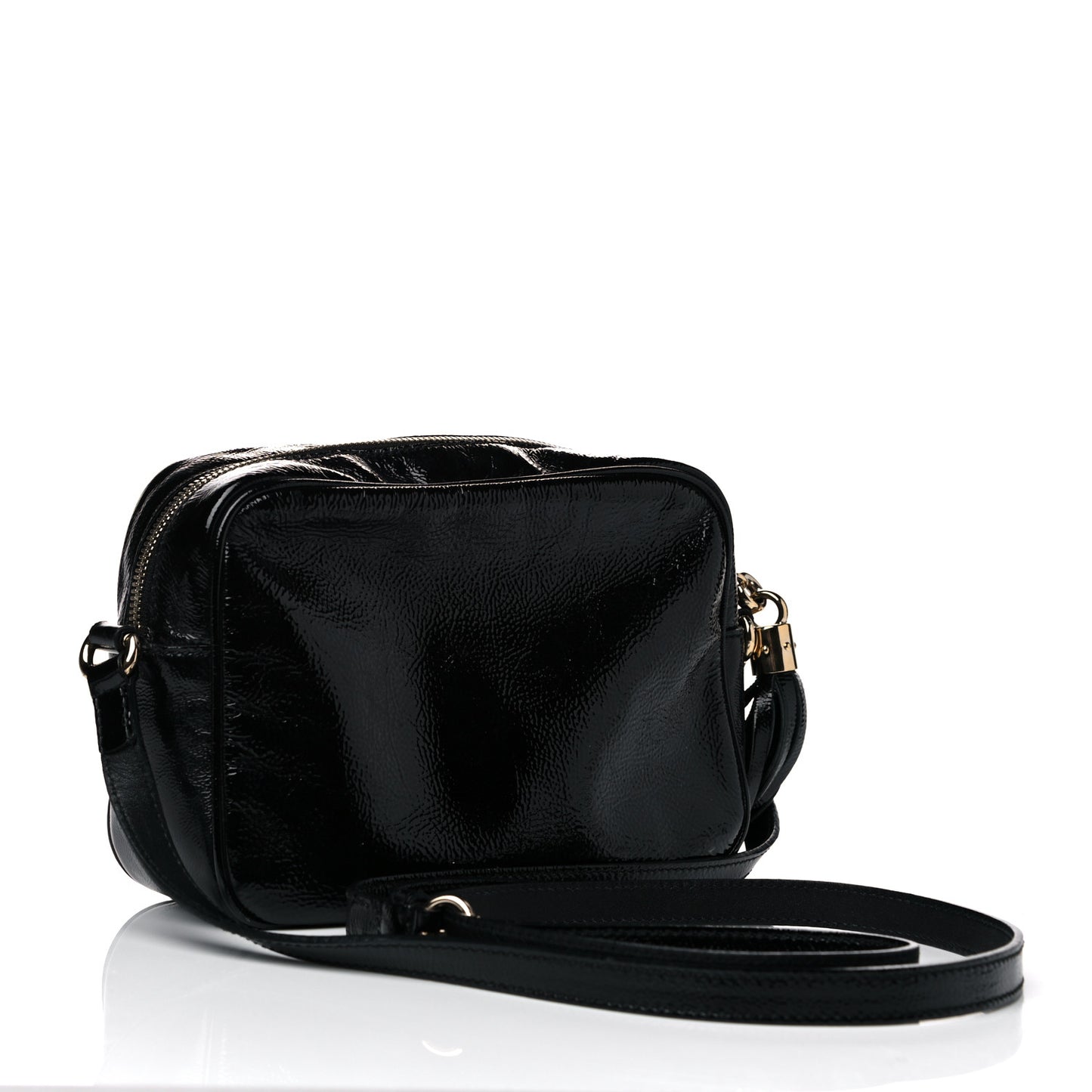 Soft Patent Small Soho Disco Bag Black