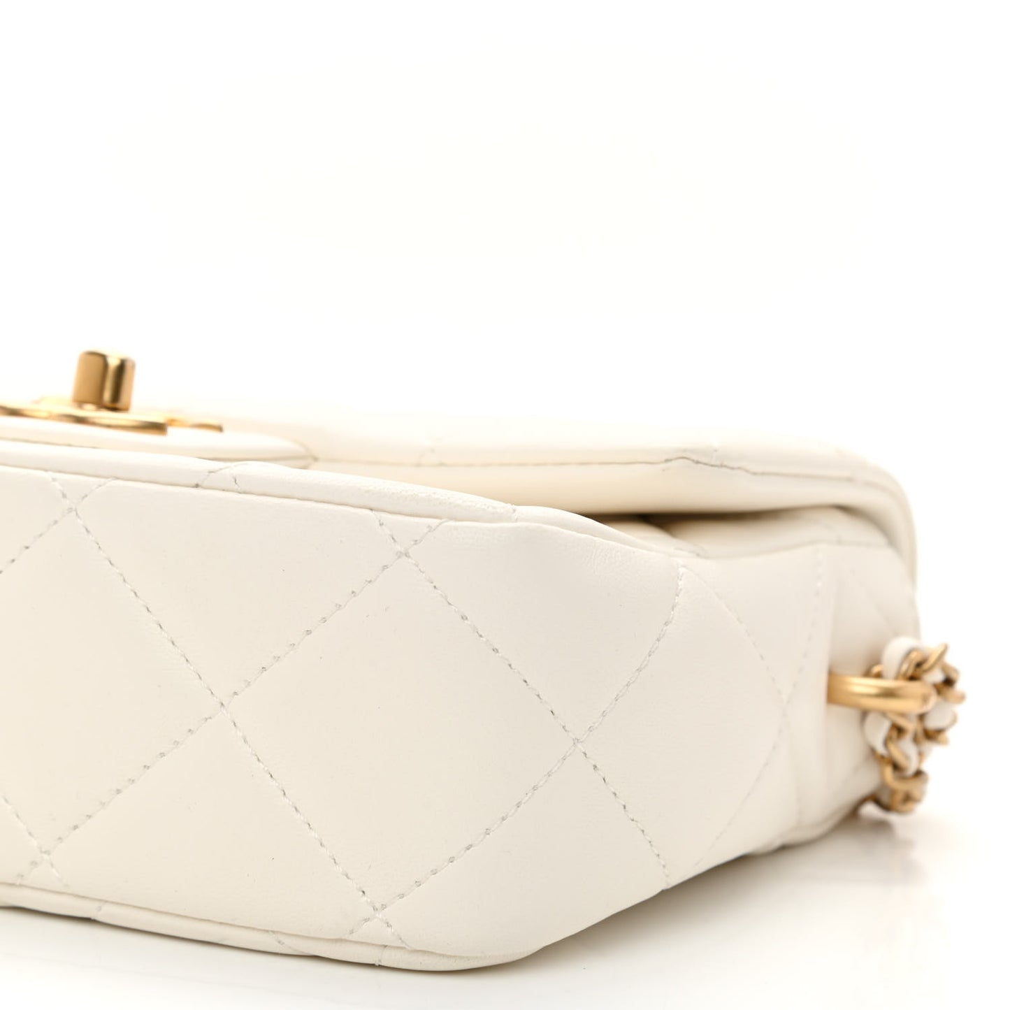 Lambskin Quilted Mini My Perfect Flap White