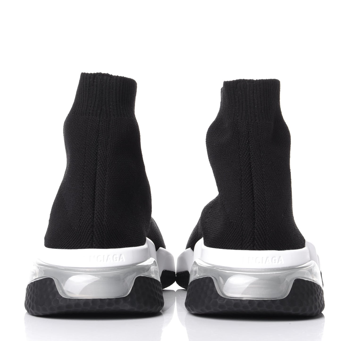 Neoprene Knit Womens Speed Clear Sole Sneakers 41 Black White