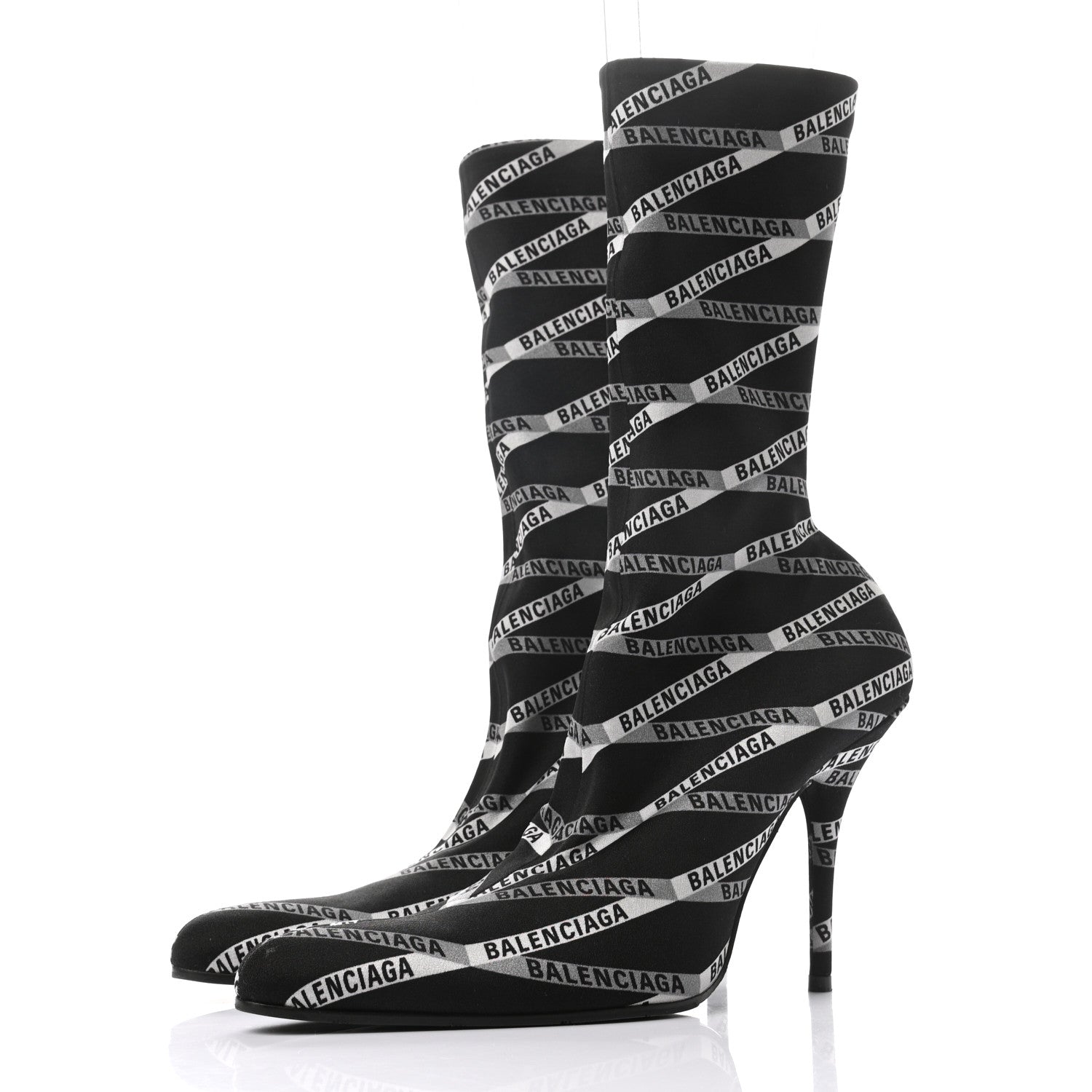 Balenciaga Spandex Losange Monogram 110mm Booties 38.5 Gris Black 3 of 6