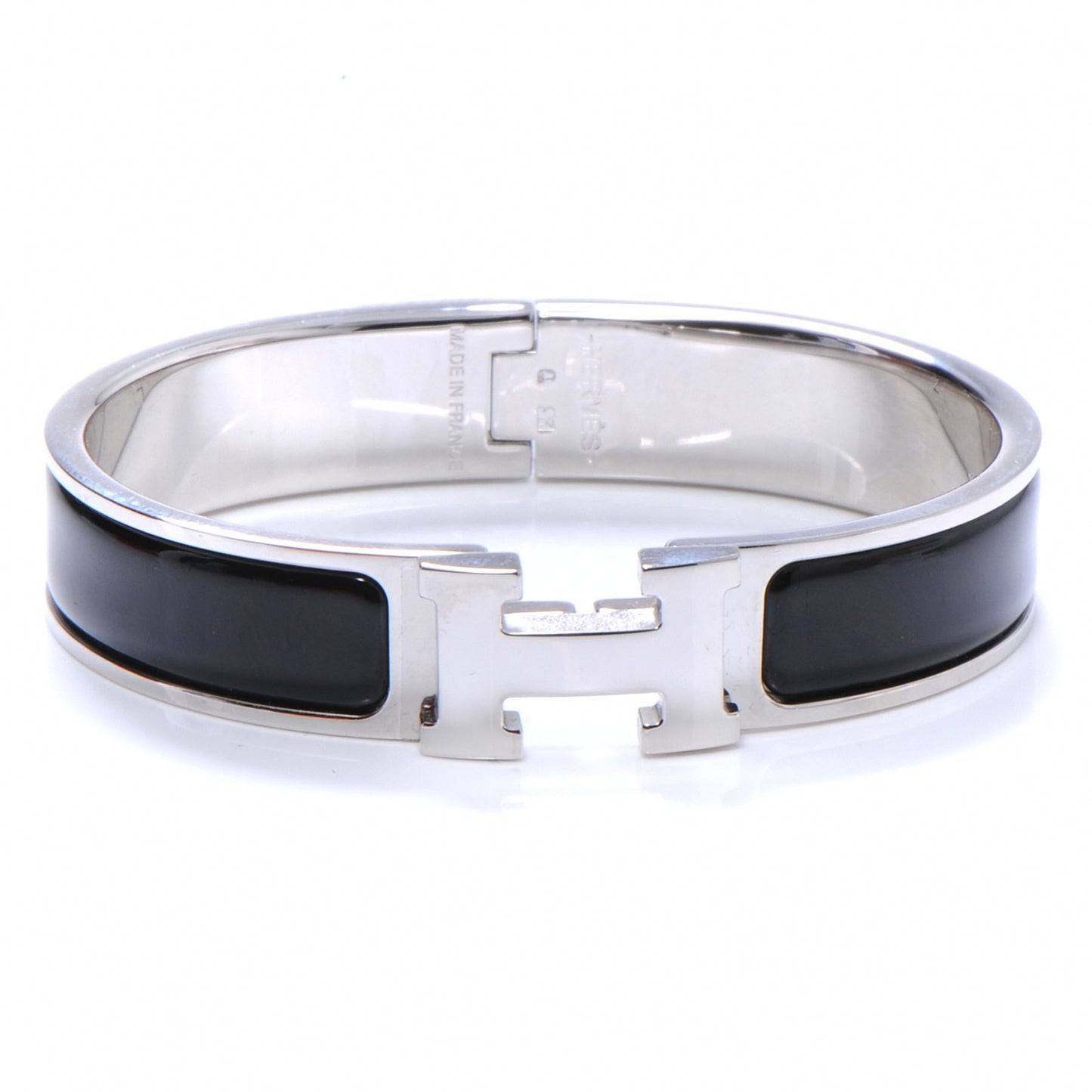 Enamel Narrow Clic Clac H Bracelet PM Black