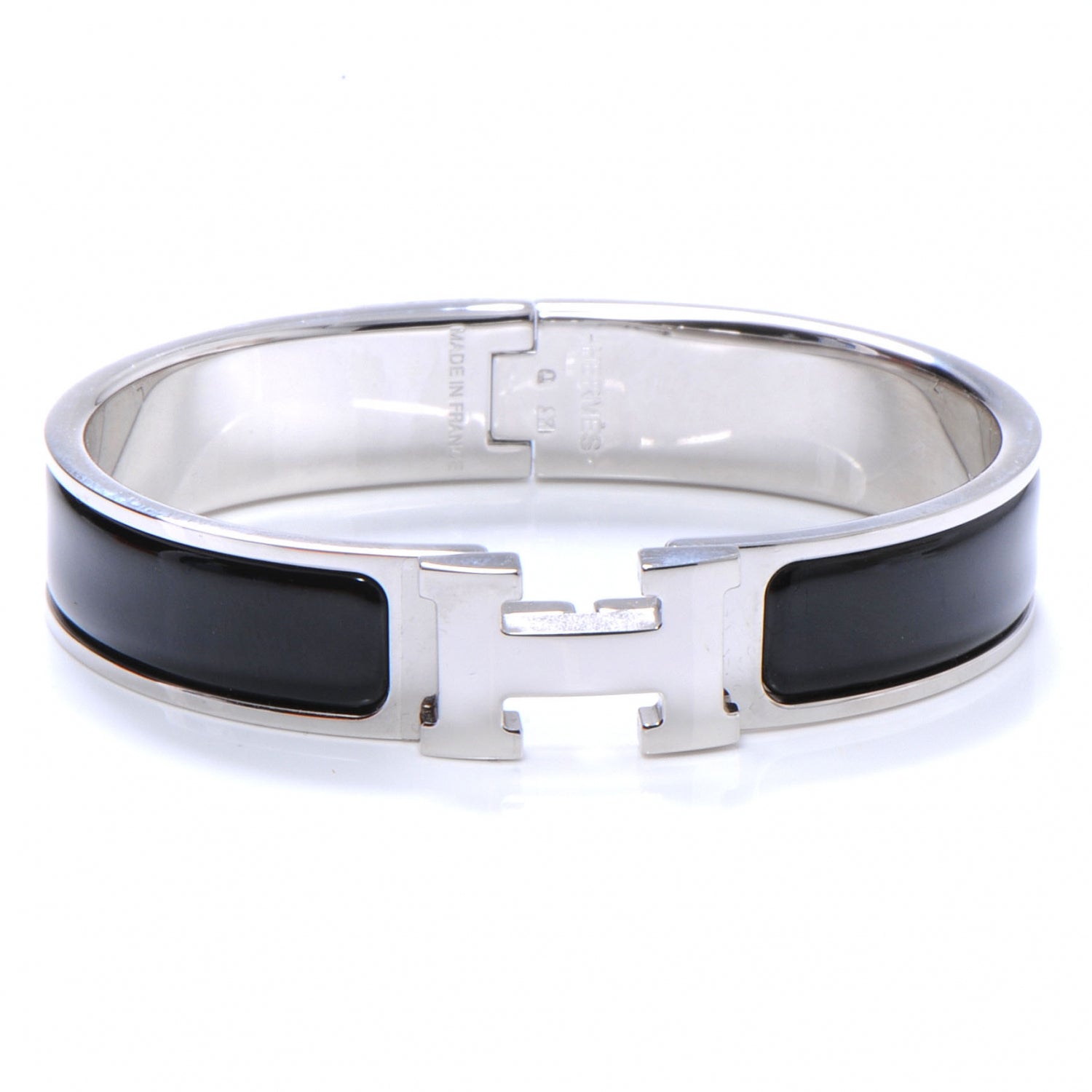 Hermes Enamel Narrow Clic Clac H Bracelet PM Black 1 of 5