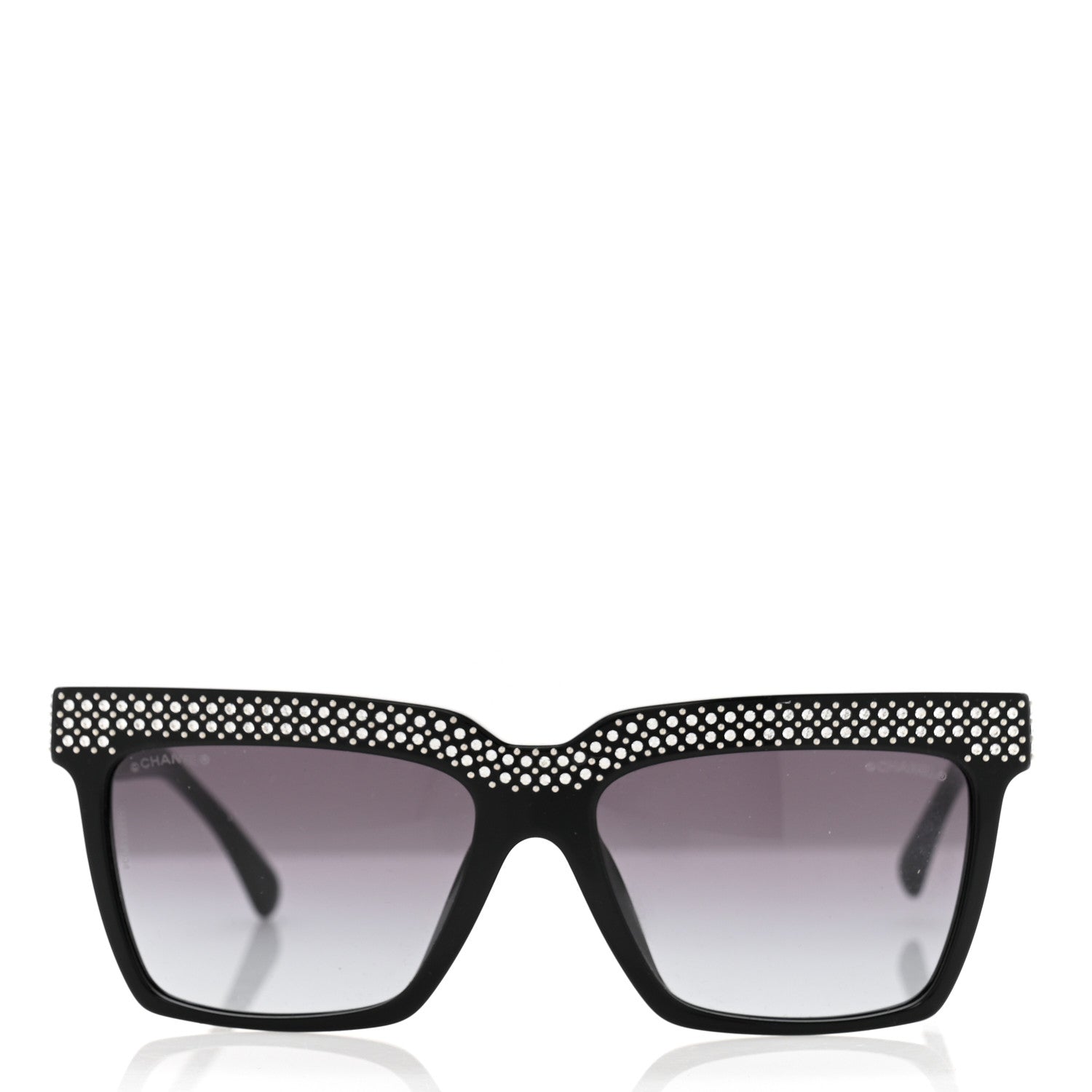 Chanel Acetate Strass Rectangle Sunglasses 71539A Black 2 of 8