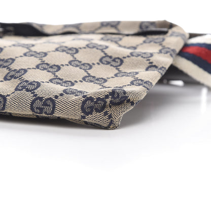 Gucci GG Monogram Web Double Pocket Belt Bag Navy 12 of 12