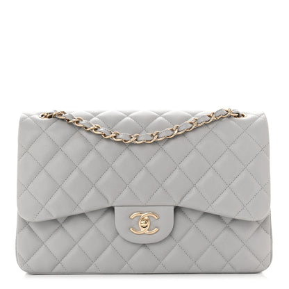Chanel Caviar Quilted Jumbo Double Flap Grey 1 of 11