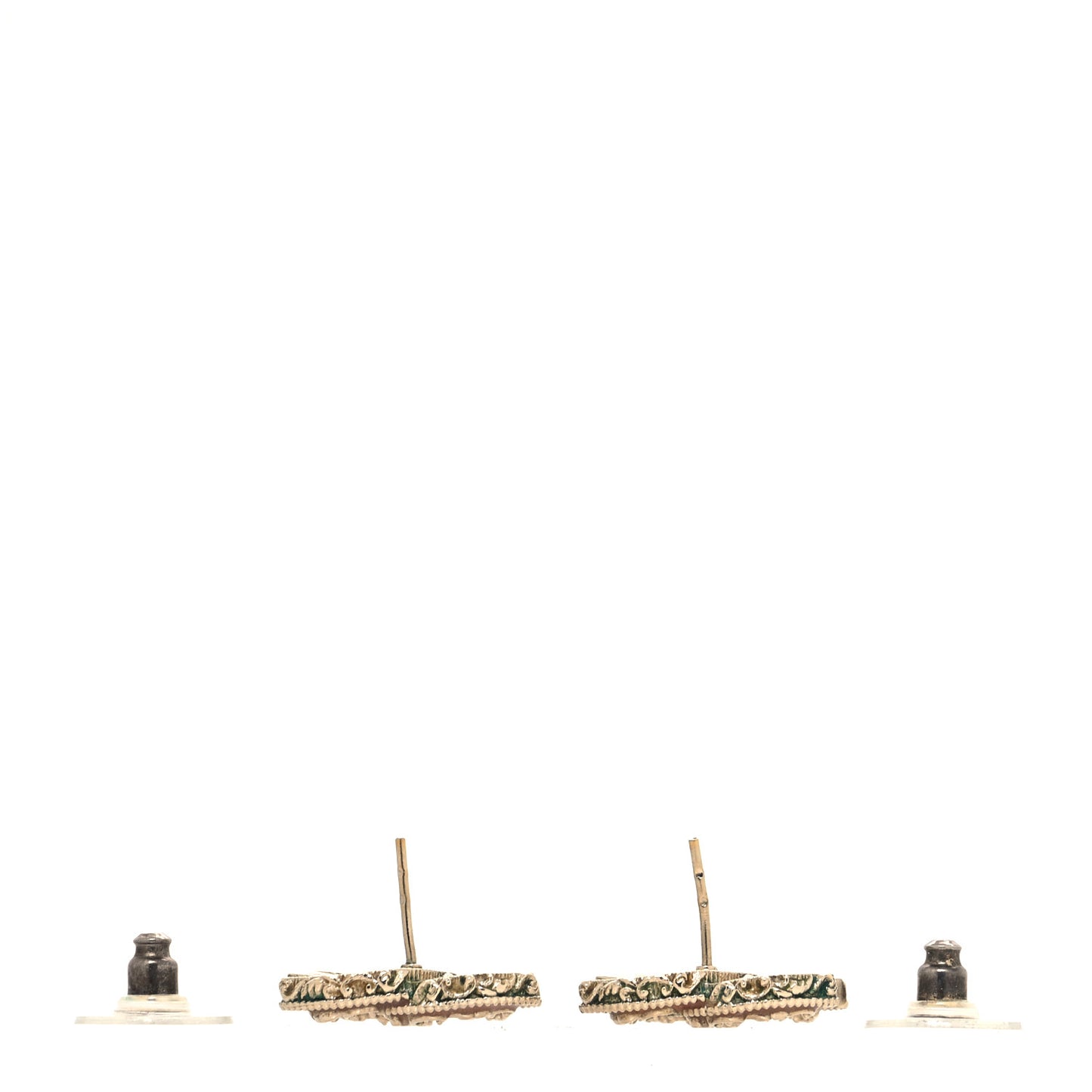 Enamel CC Baroque Earrings Light Pink Gold
