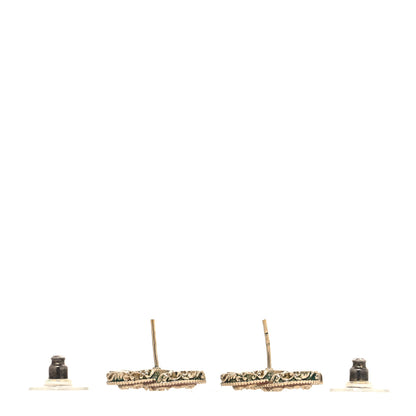 Chanel Enamel CC Baroque Earrings Light Pink Gold 3 of 4