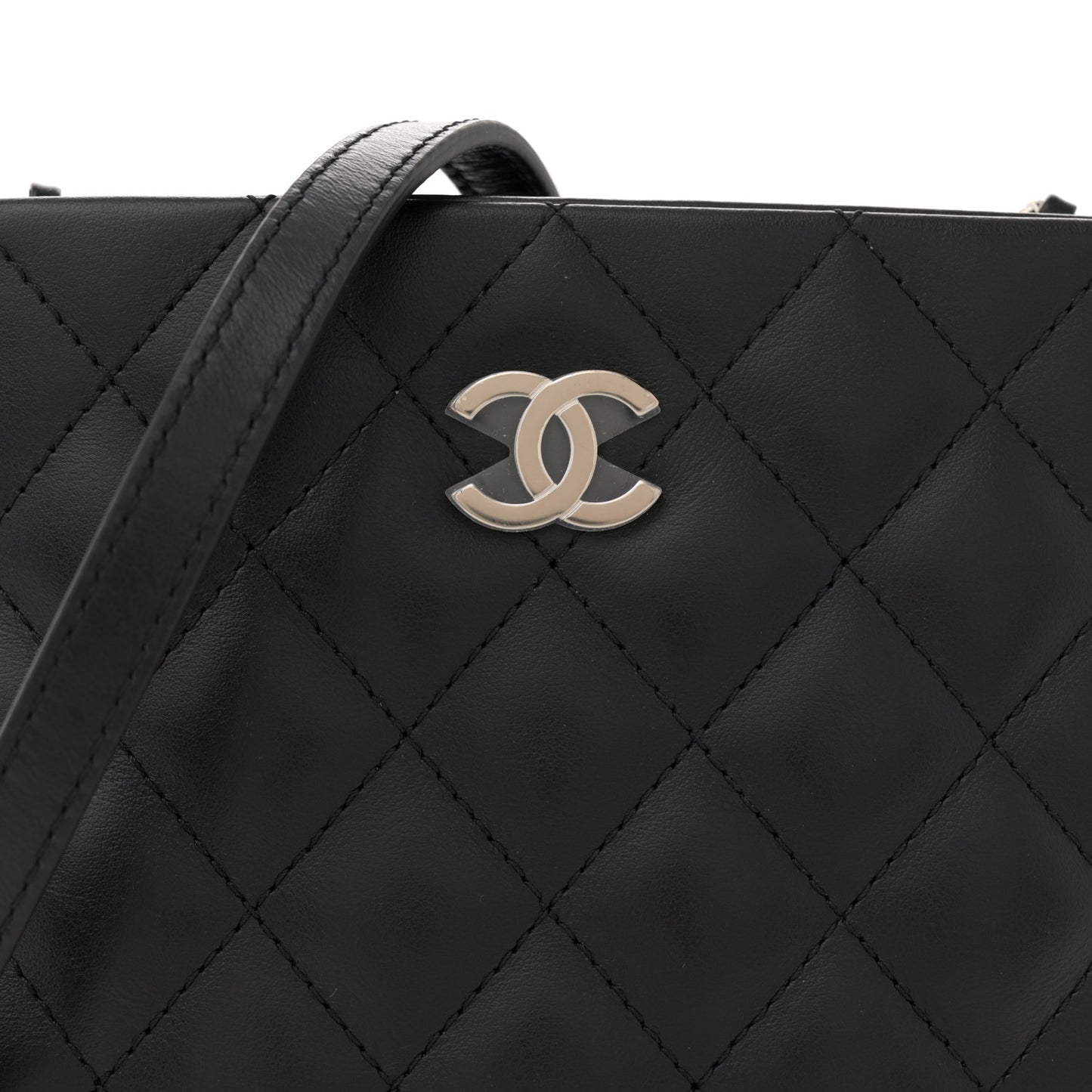 Lambskin Quilted Crossbody Bag Black