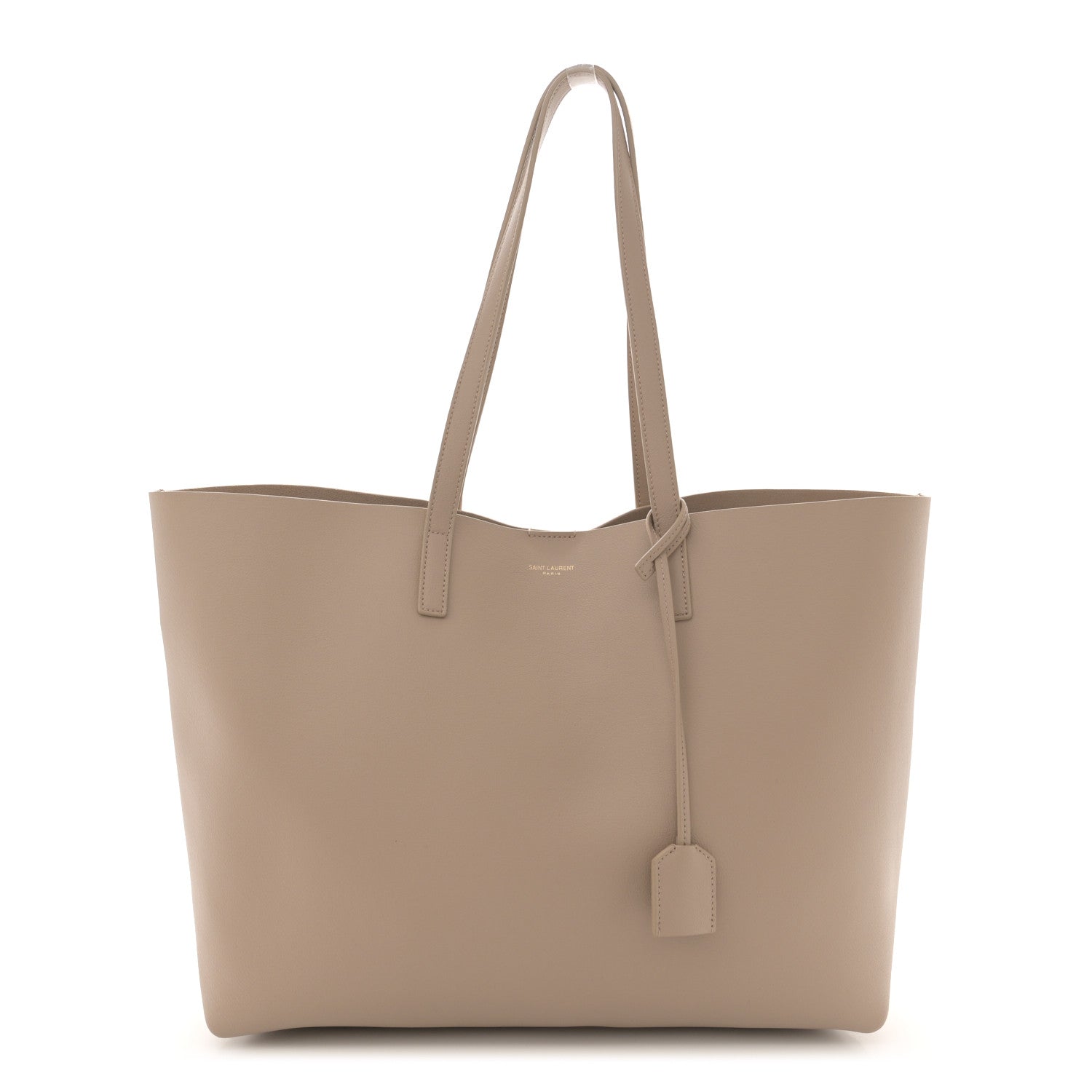 Saint Laurent Calfskin Large Shopping Tote Dark Beige 1 of 10