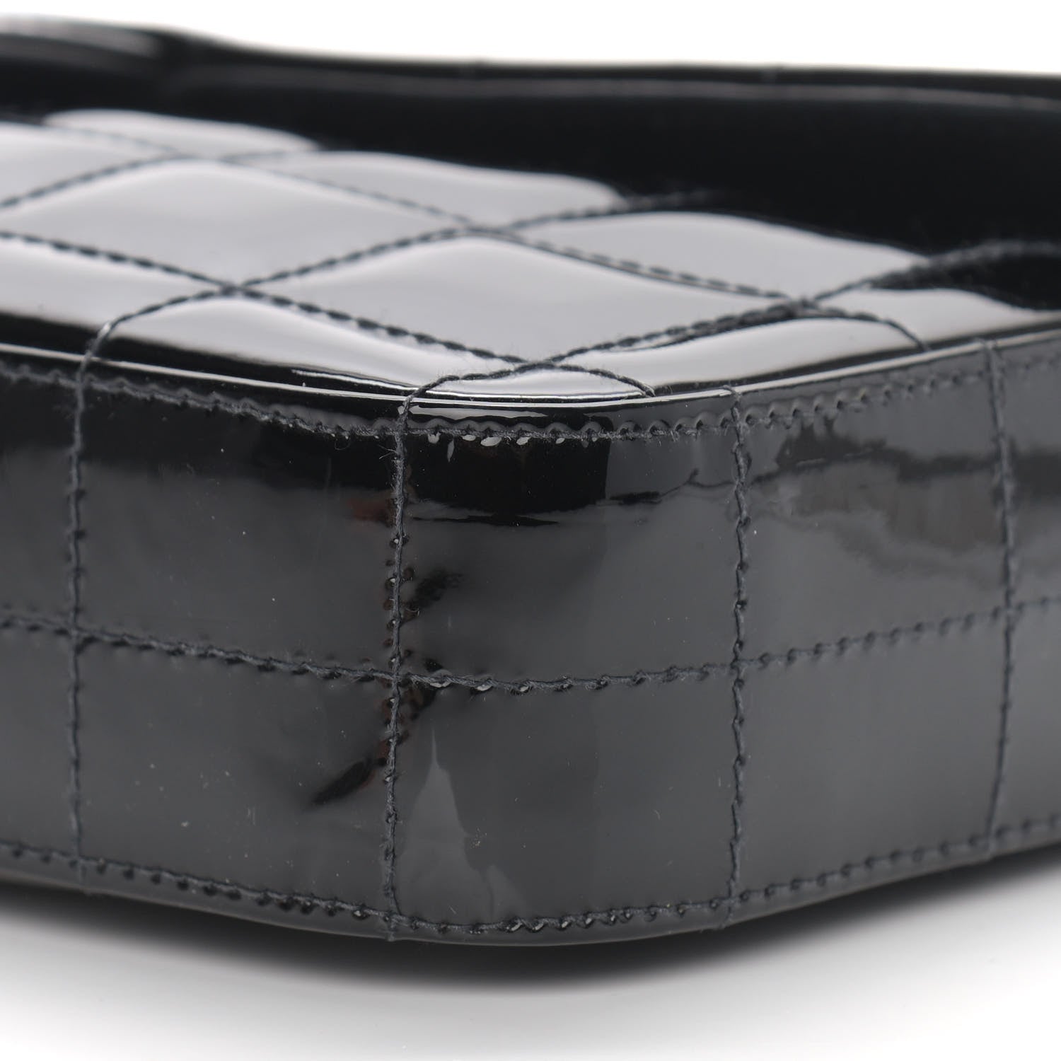 Chanel Patent Quilted East West Chocolate Bar Flap Black 9 of 9