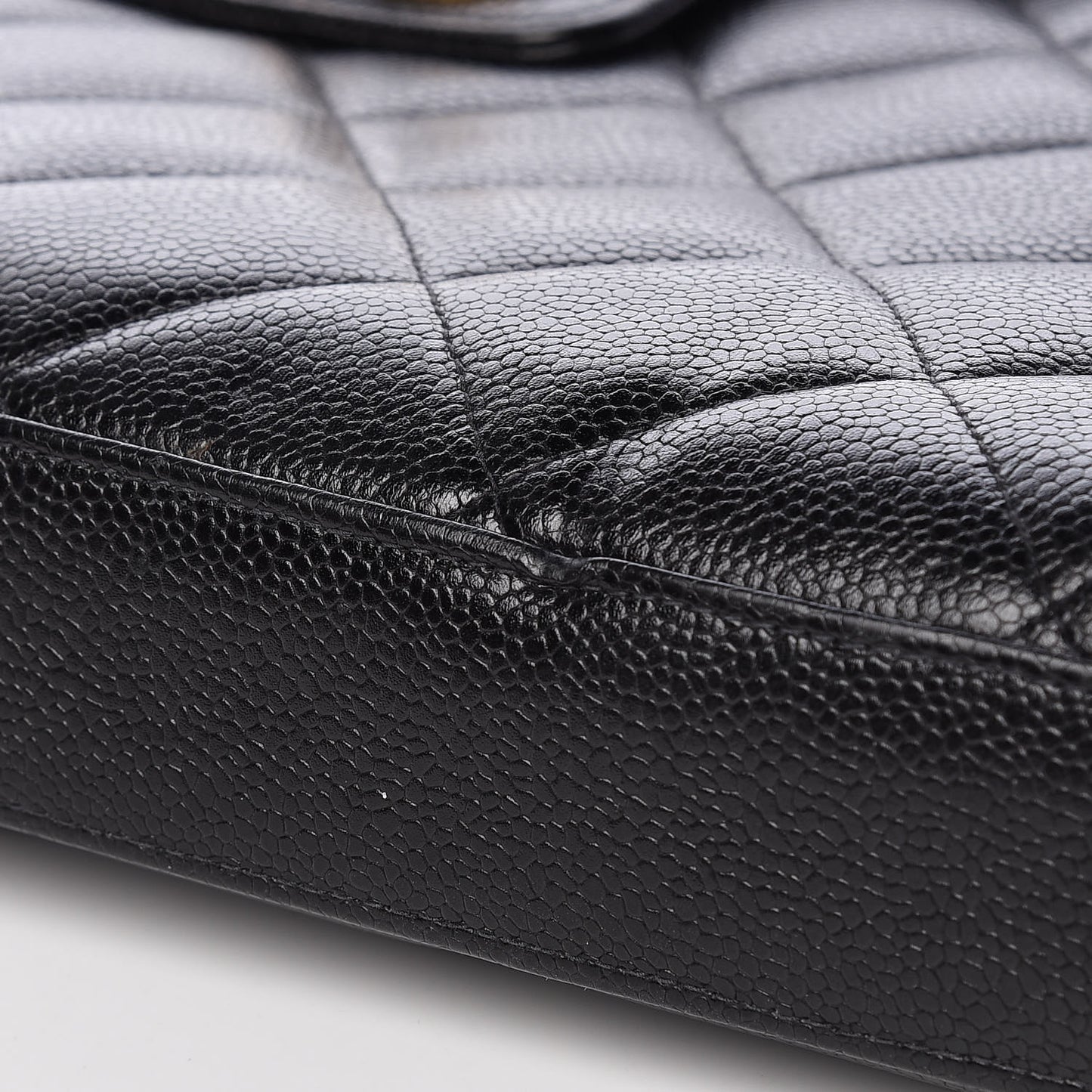 Caviar Quilted Briefcase Laptop Bag Black