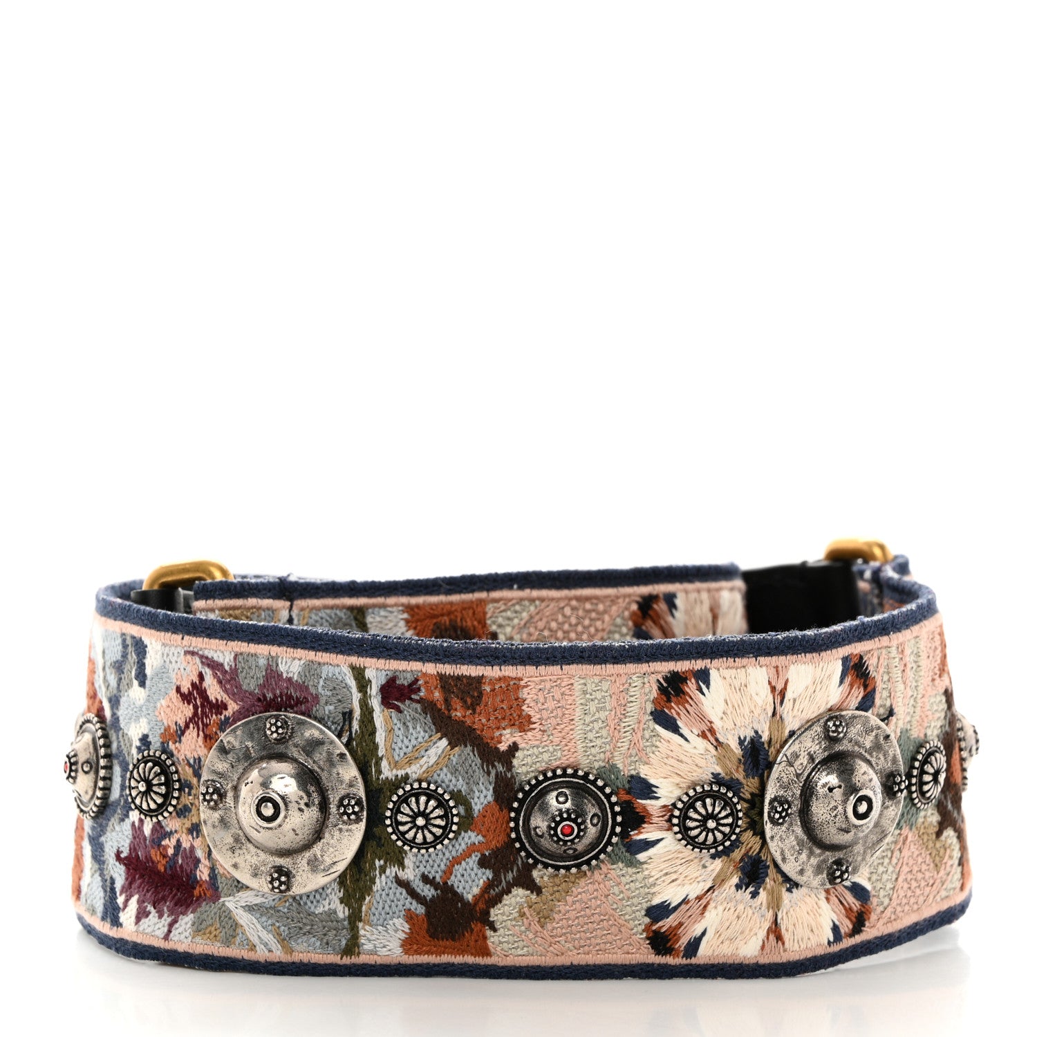 Christian Dior Canvas Embroidered Studded KaleiDiorscopic Shoulder Strap Multicolor 2 of 6