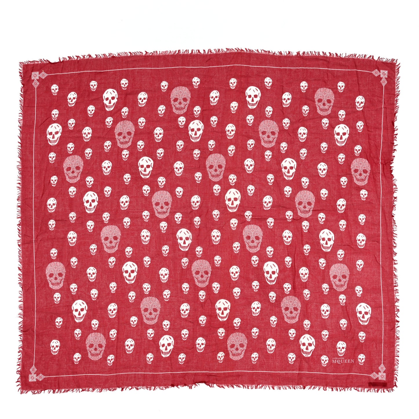 Modal Silk Skull Scarf Burgundy Pink
