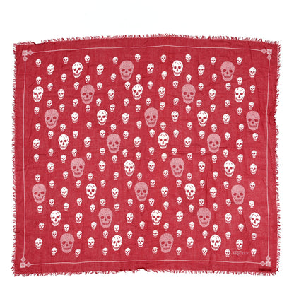 Alexander McQueen Modal Silk Skull Scarf Burgundy Pink 1 of 3