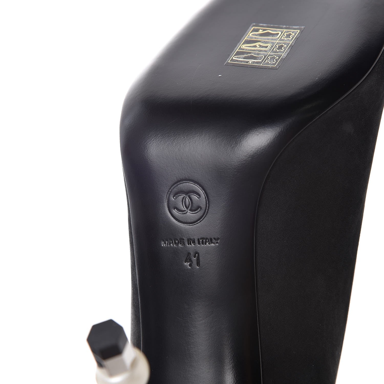 Chanel Suede Calfskin Patent Cap Toe CC Pumps 41 Black 6 of 8