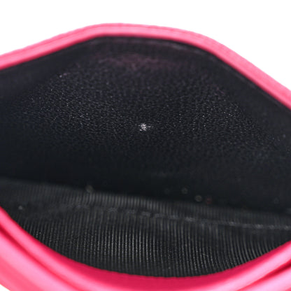 Saint Laurent Grain De Poudre Matelasse Chevron Monogram Credit Card Case Fresh Fuxia 8 of 10