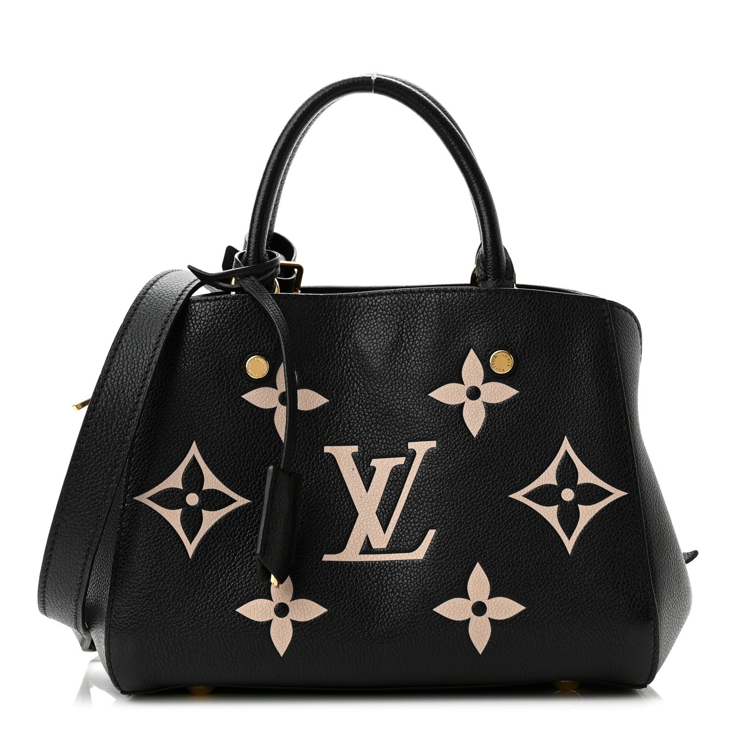 Louis Vuitton Empreinte Monogram Giant Montaigne BB Black Beige 1 of 9