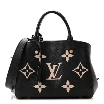 Louis Vuitton Empreinte Monogram Giant Montaigne BB Black Beige 1 of 9