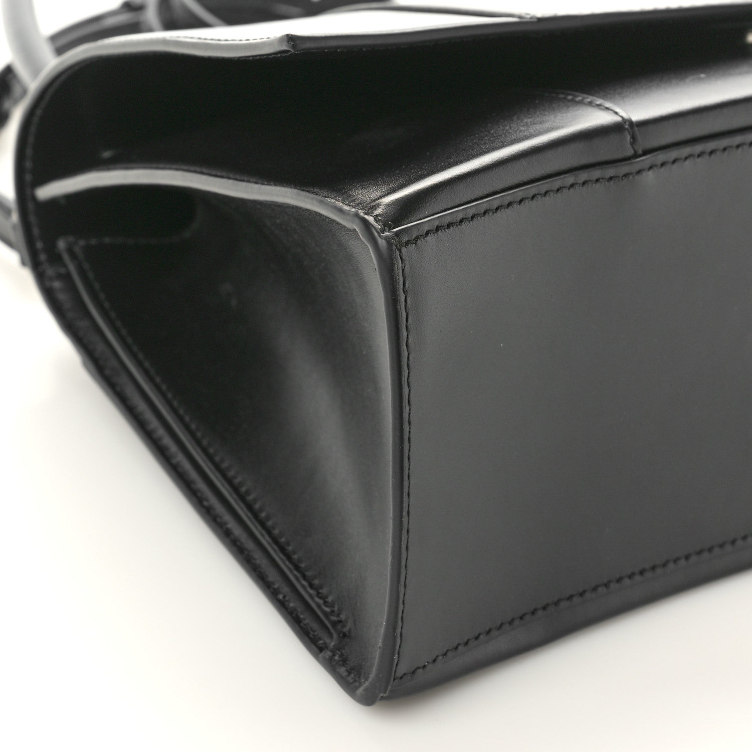 Balenciaga Shiny Box Calfskin Medium Hourglass Hinge Top Handle Bag Black 8 of 9