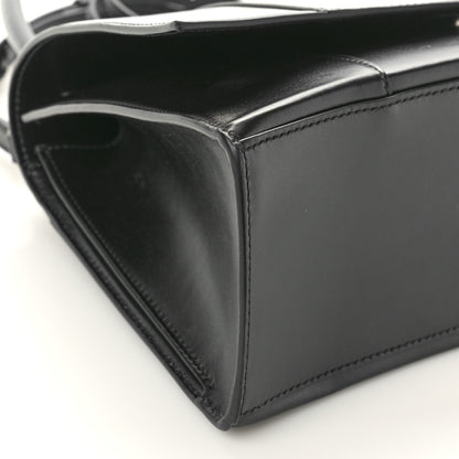 Balenciaga Shiny Box Calfskin Medium Hourglass Hinge Top Handle Bag Black 8 of 9