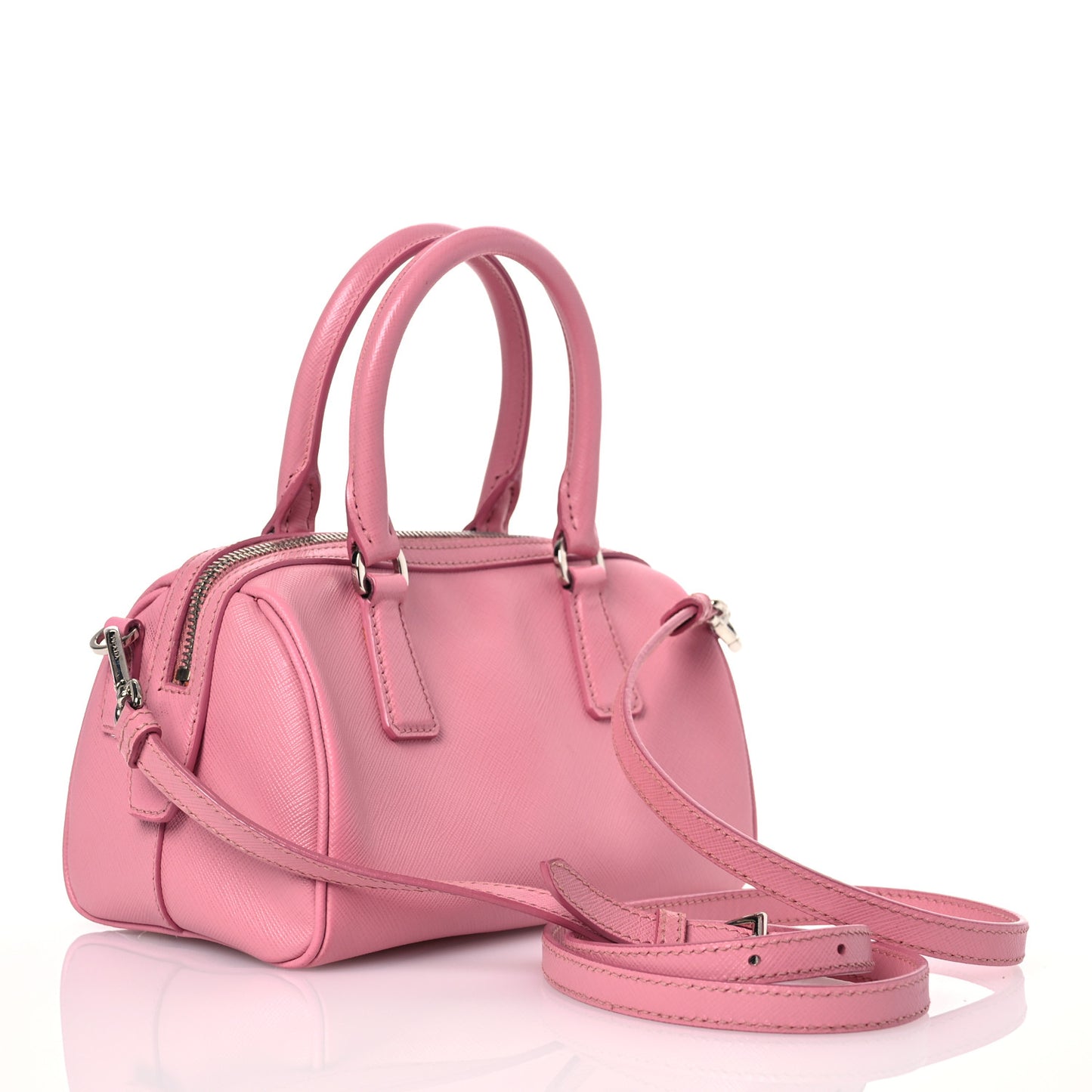 Saffiano Lux Top Handle Crossbody Bag Rosa
