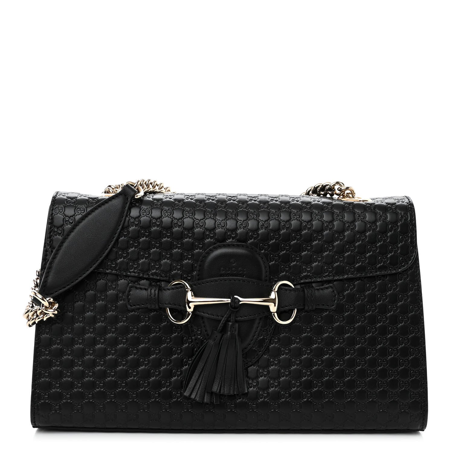 Gucci Microguccissima Medium Emily Chain Shoulder Bag Black 1 of 10