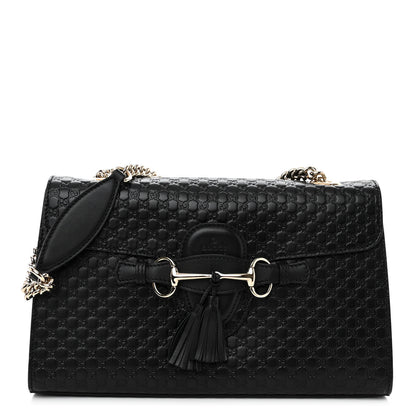 Gucci Microguccissima Medium Emily Chain Shoulder Bag Black 1 of 10