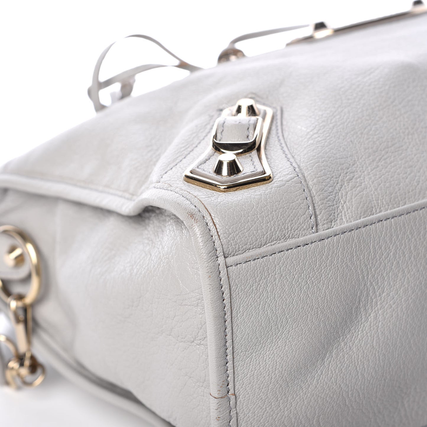 Chevre Gold Metallic Edge Hardware City Gris Perle