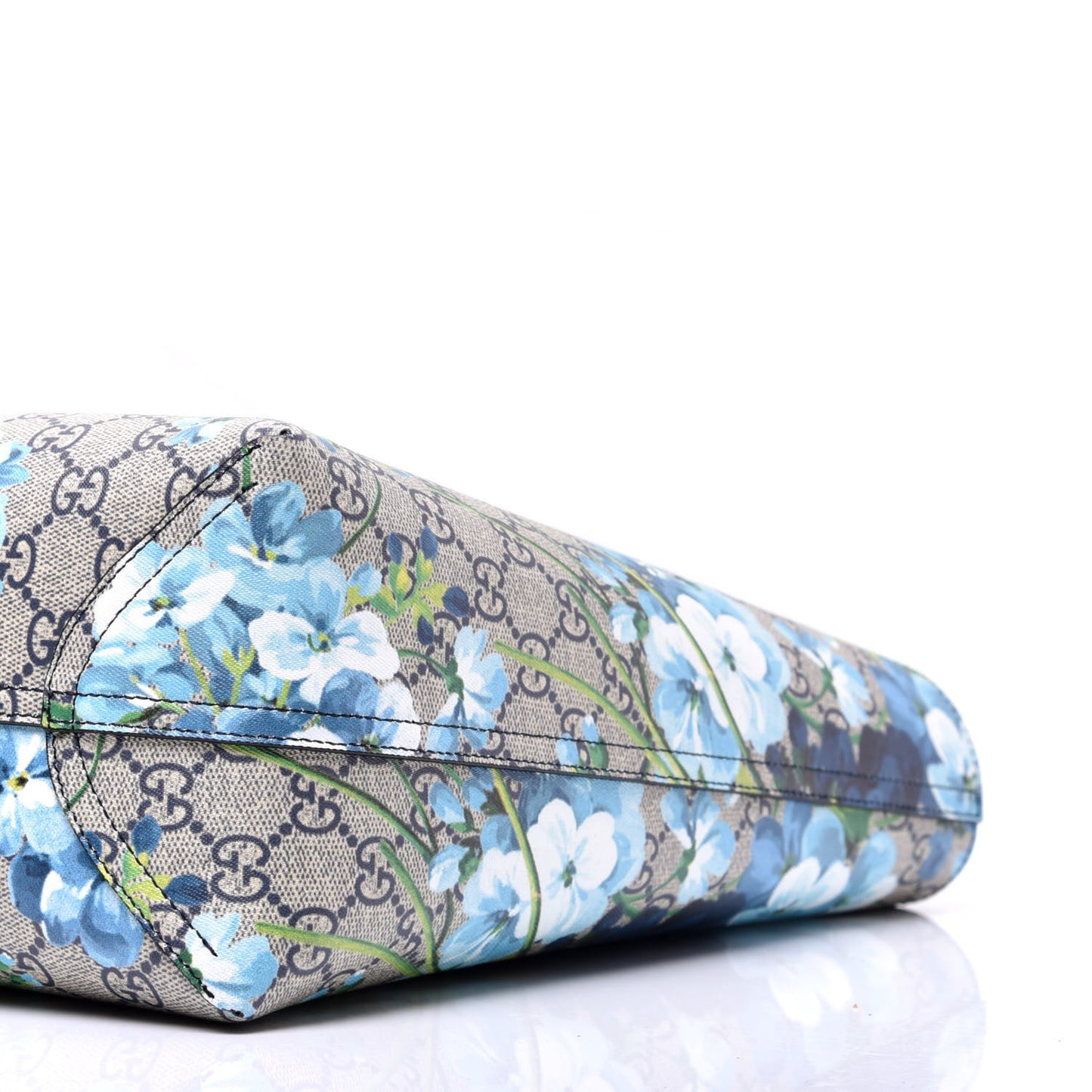 GG Supreme Monogram Blooms Medium Reversible Tote Beige Blue Navy