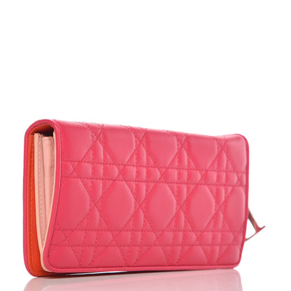 Christian Dior Lambskin Cannage Rendezvous Wallet Fuchsia 3 of 7