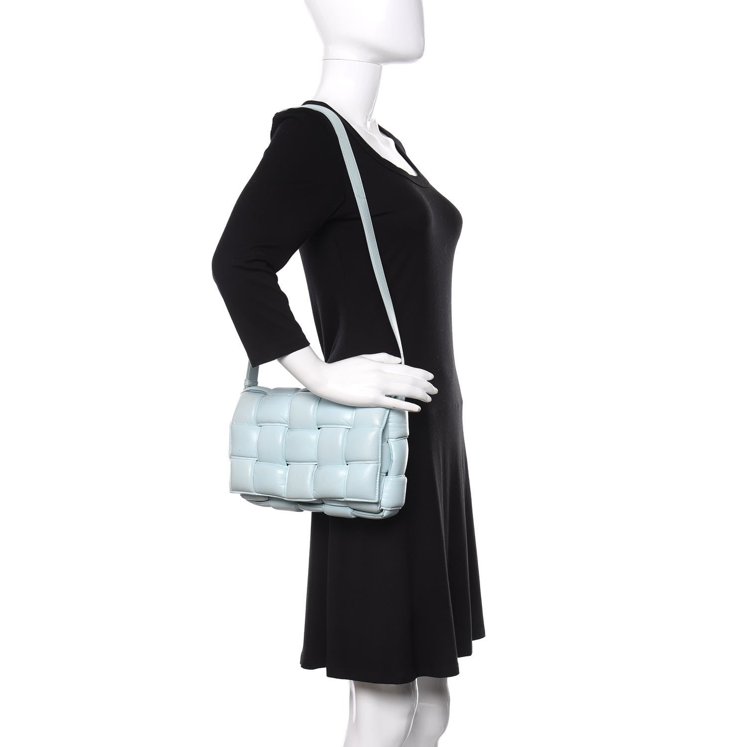 Bottega Veneta Paper Calfskin Maxi Intreccio Padded Cassette Crossbody Bag Ice 2 of 14