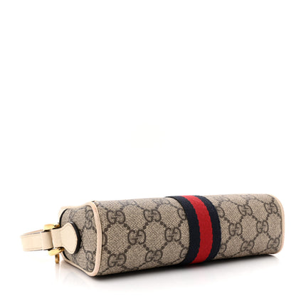 Gucci GG Supreme Monogram Textured Calfskin Web Mini Ophidia Shoulder Bag Beige Ebony Mystic White 4 of 19