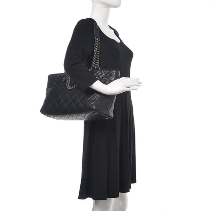 Chanel Calfskin Quilted Small Shopping In Chains Tote Black 2 of 15