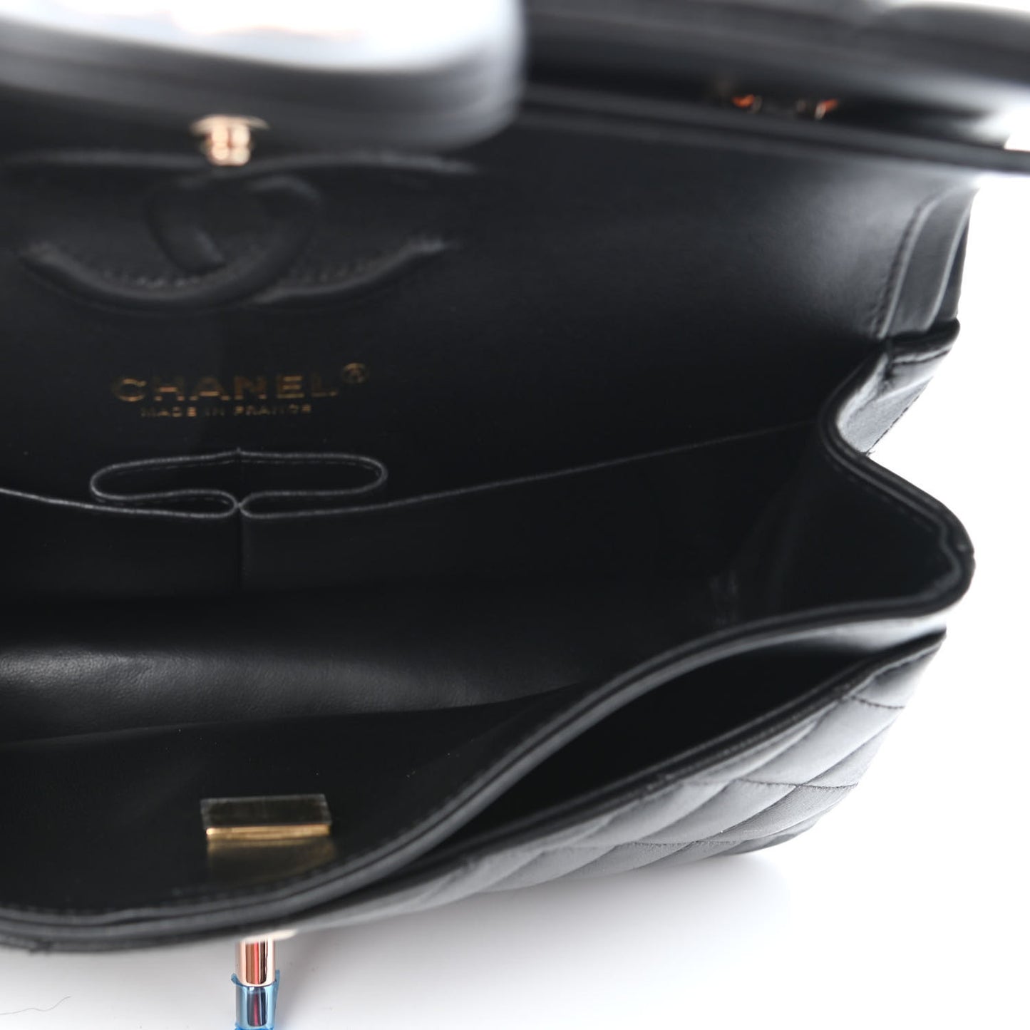 Lambskin Quilted Small Double Flap Black