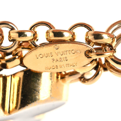 Louis Vuitton Metal Enamel Fleur De Monogram Bag Charm Dore 3 of 5