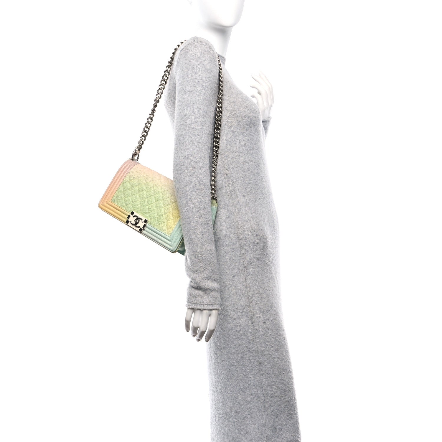 Chanel Caviar Quilted Medium Cuba Rainbow Boy Flap Multicolor 2 of 10